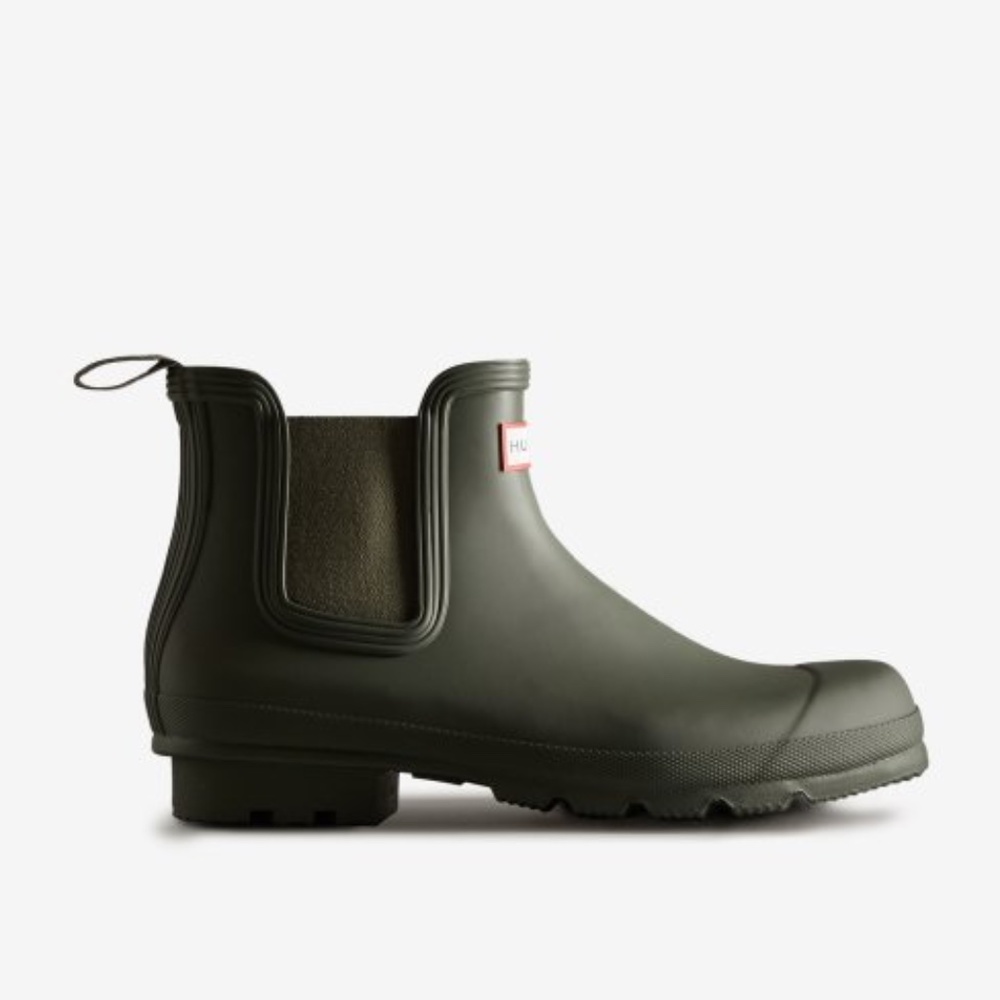 NEW Hunter Boots Men's Original Chelsea Dark Olive Rubber Rain Boots